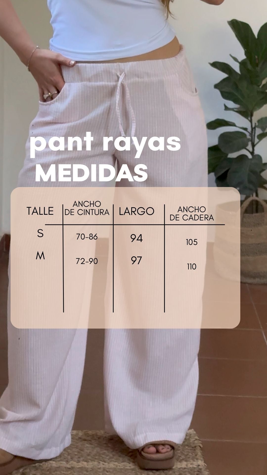 pant lino rayas rosa