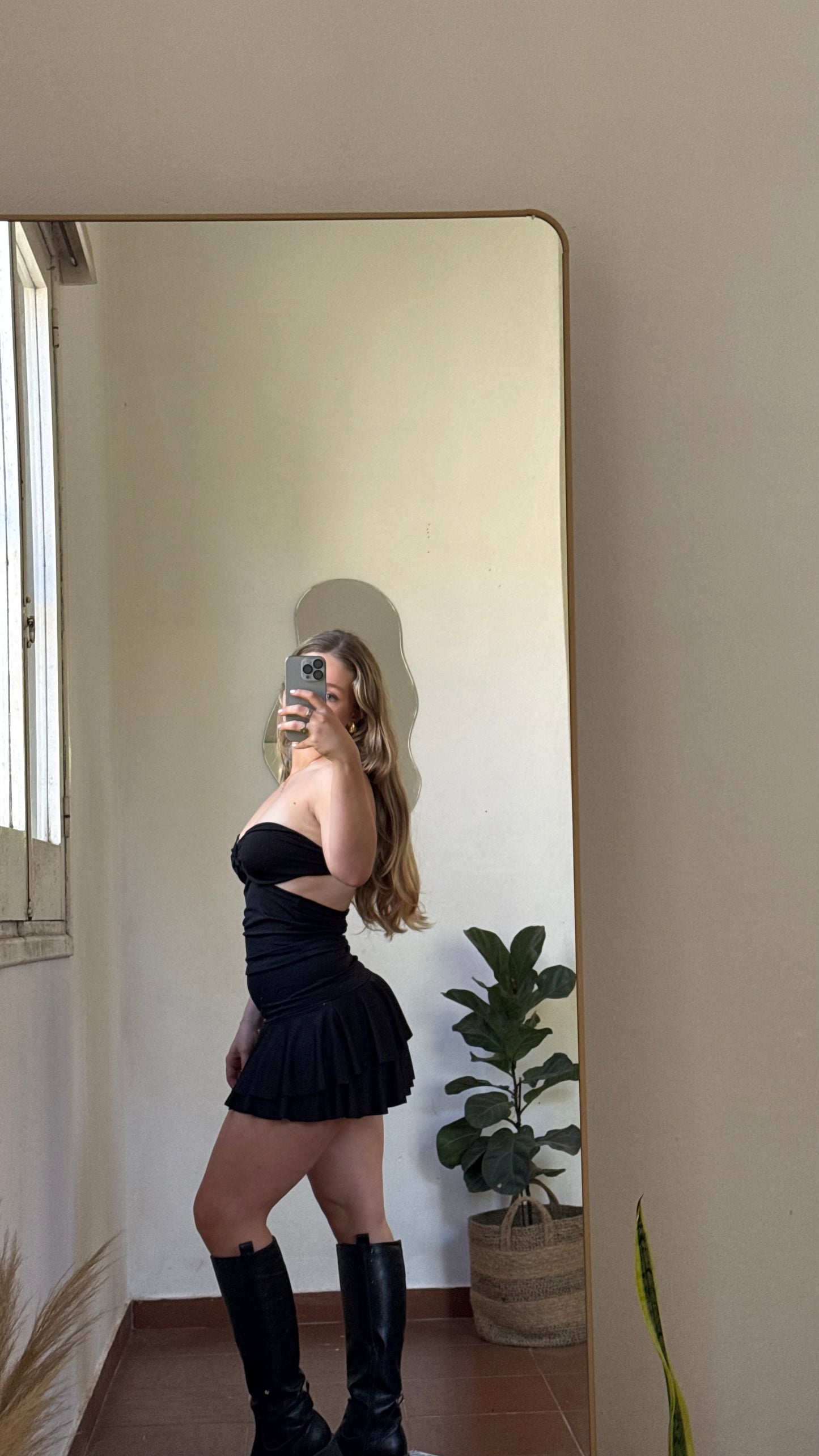 pollera ondas negro