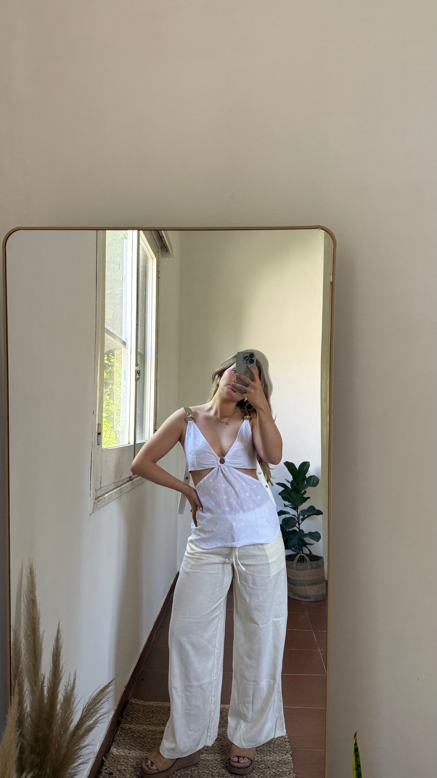 top broderie blanco
