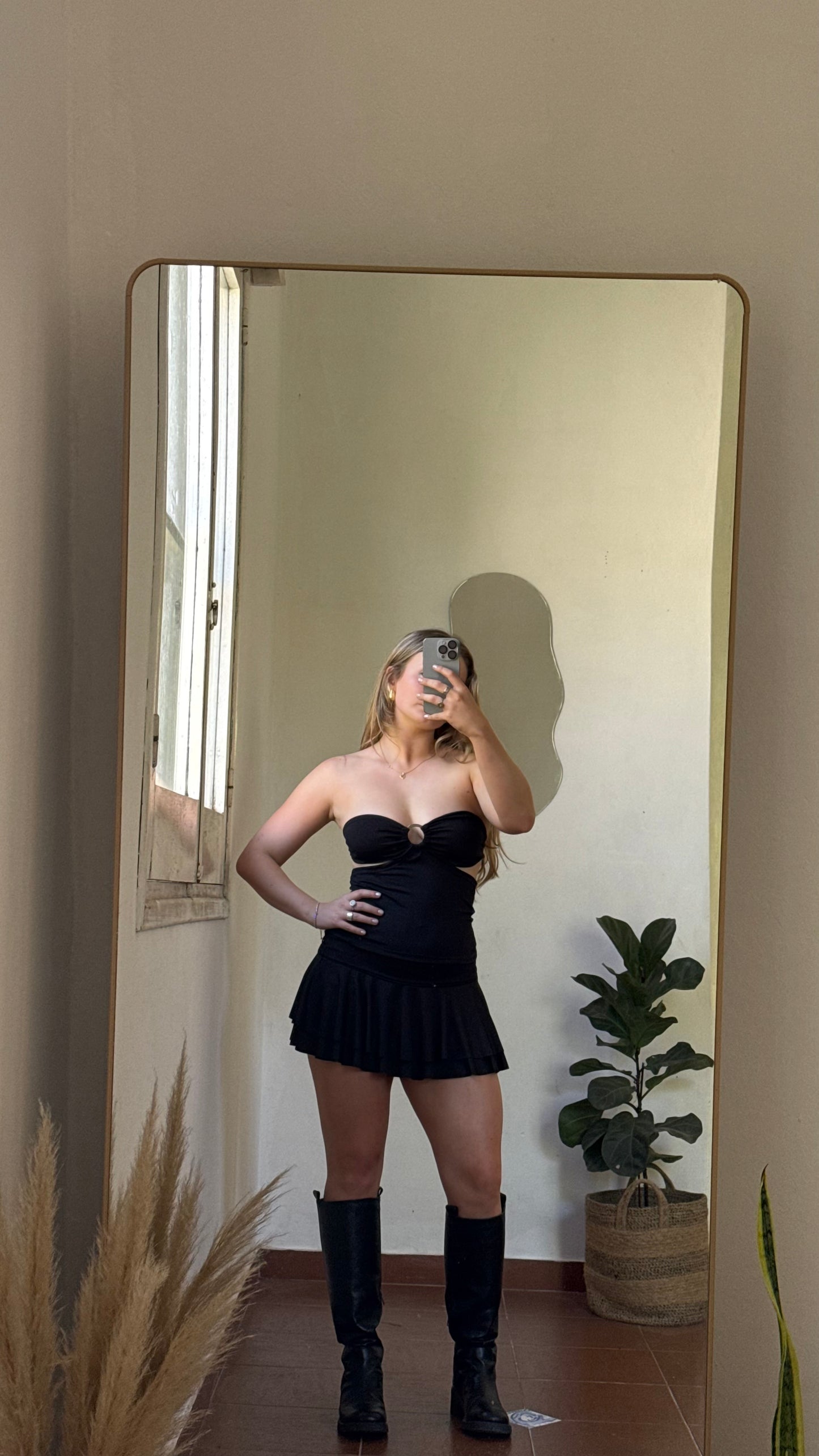 pollera ondas negro