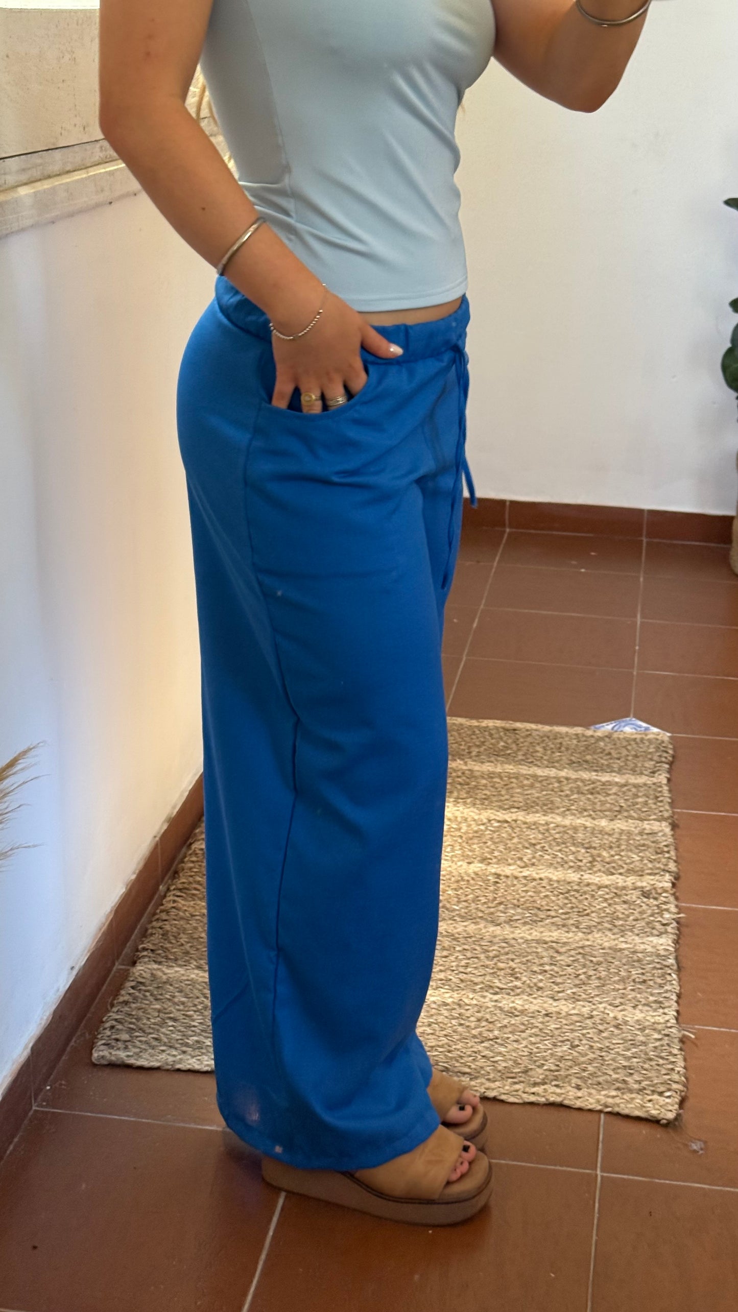 pant lino azul