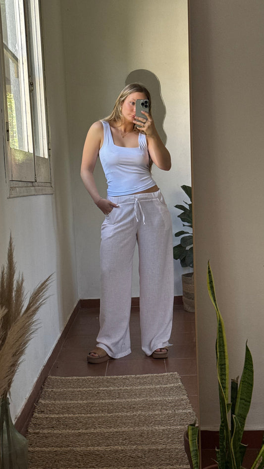 pant lino rayas rosa