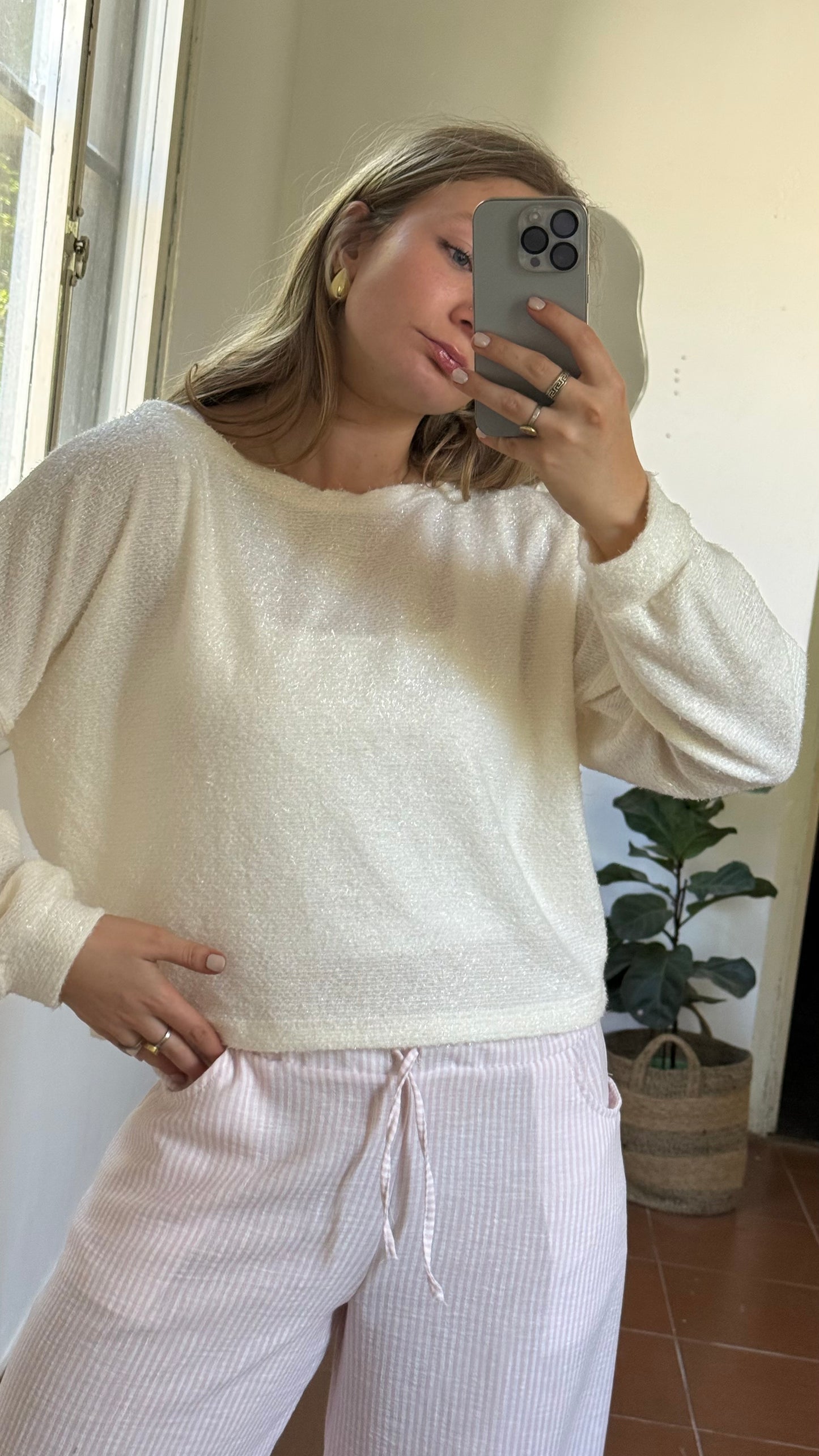 blusa basic lurex