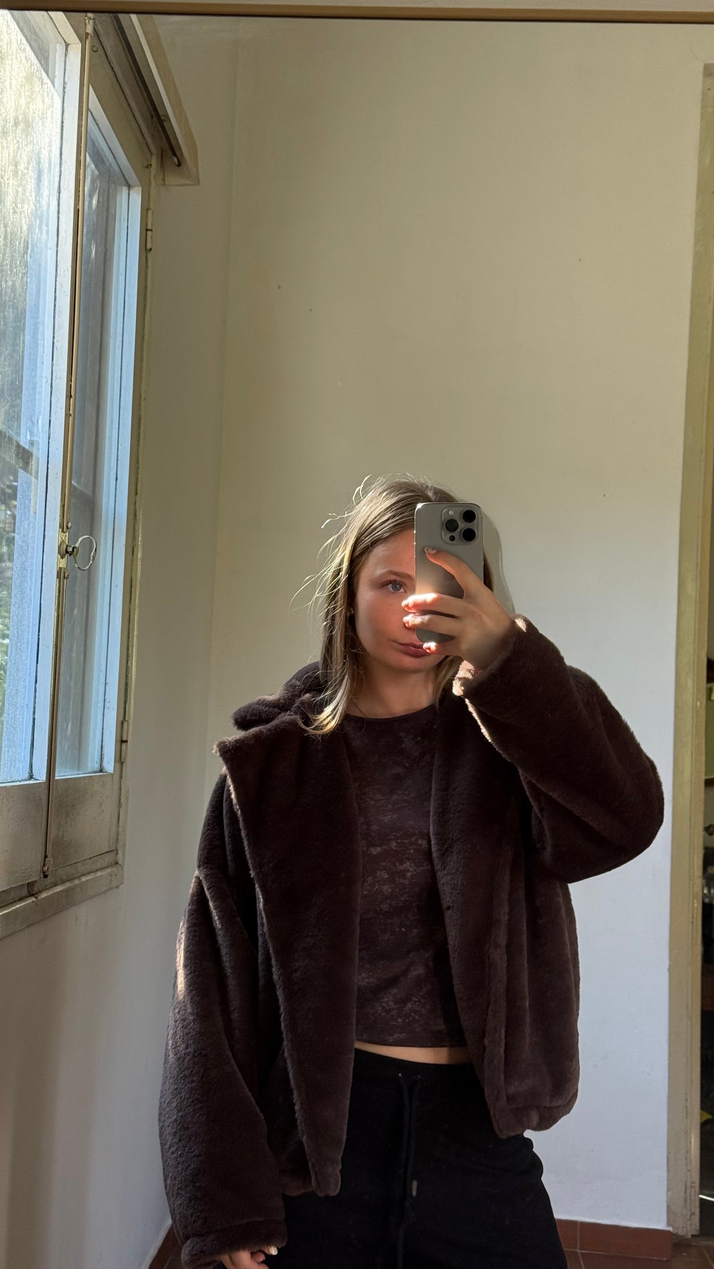 campera piel chocolate