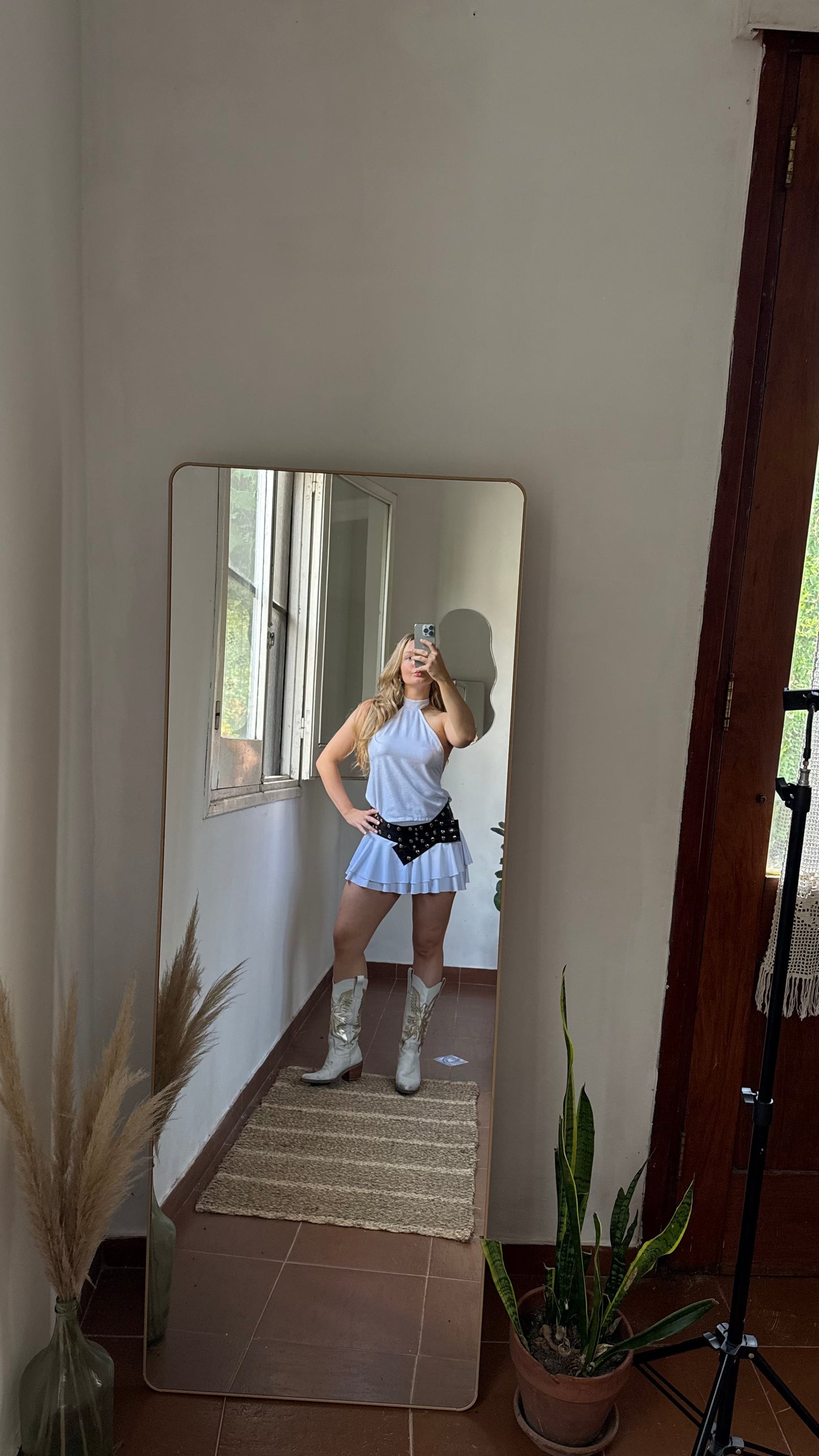 pollera ondas blanco