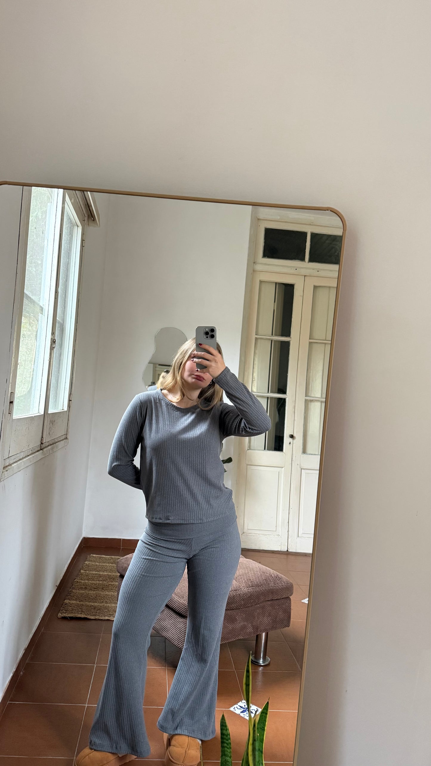 pant cozy gris