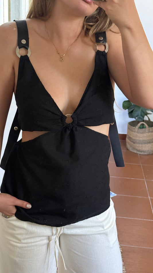 top broderie negro