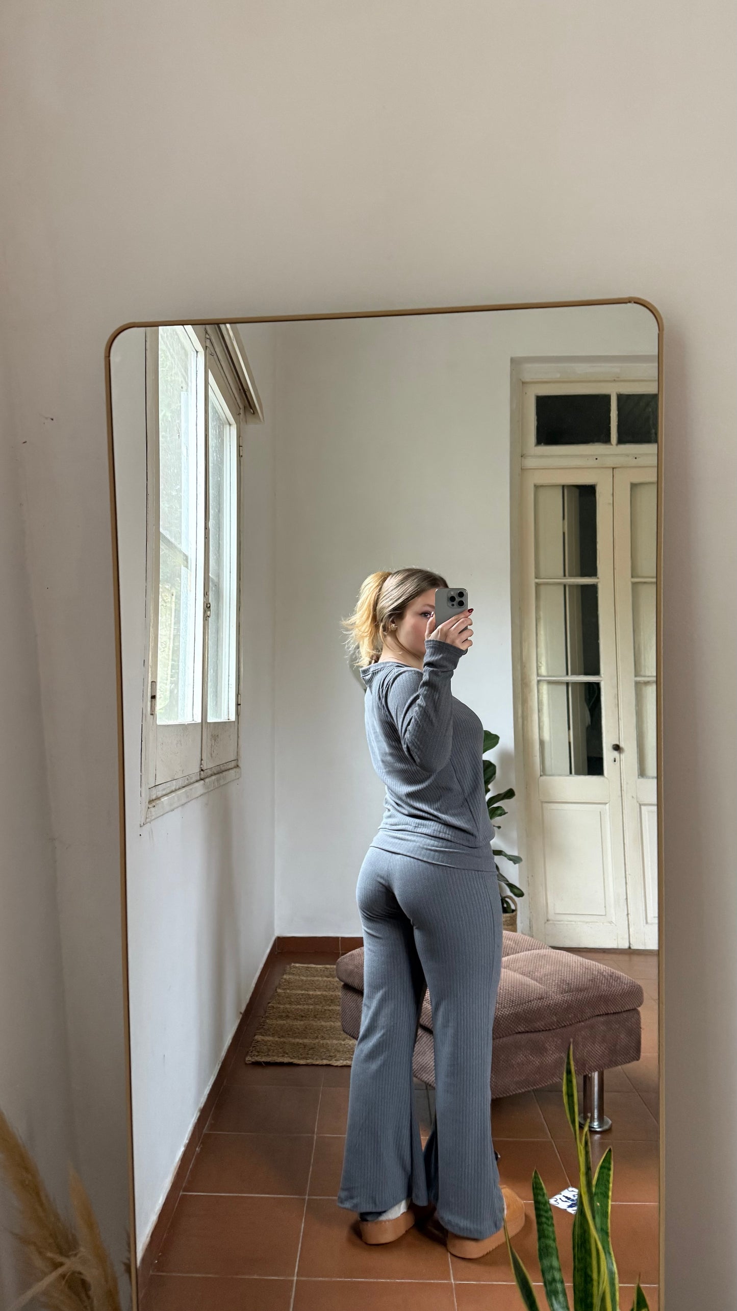 pant cozy gris
