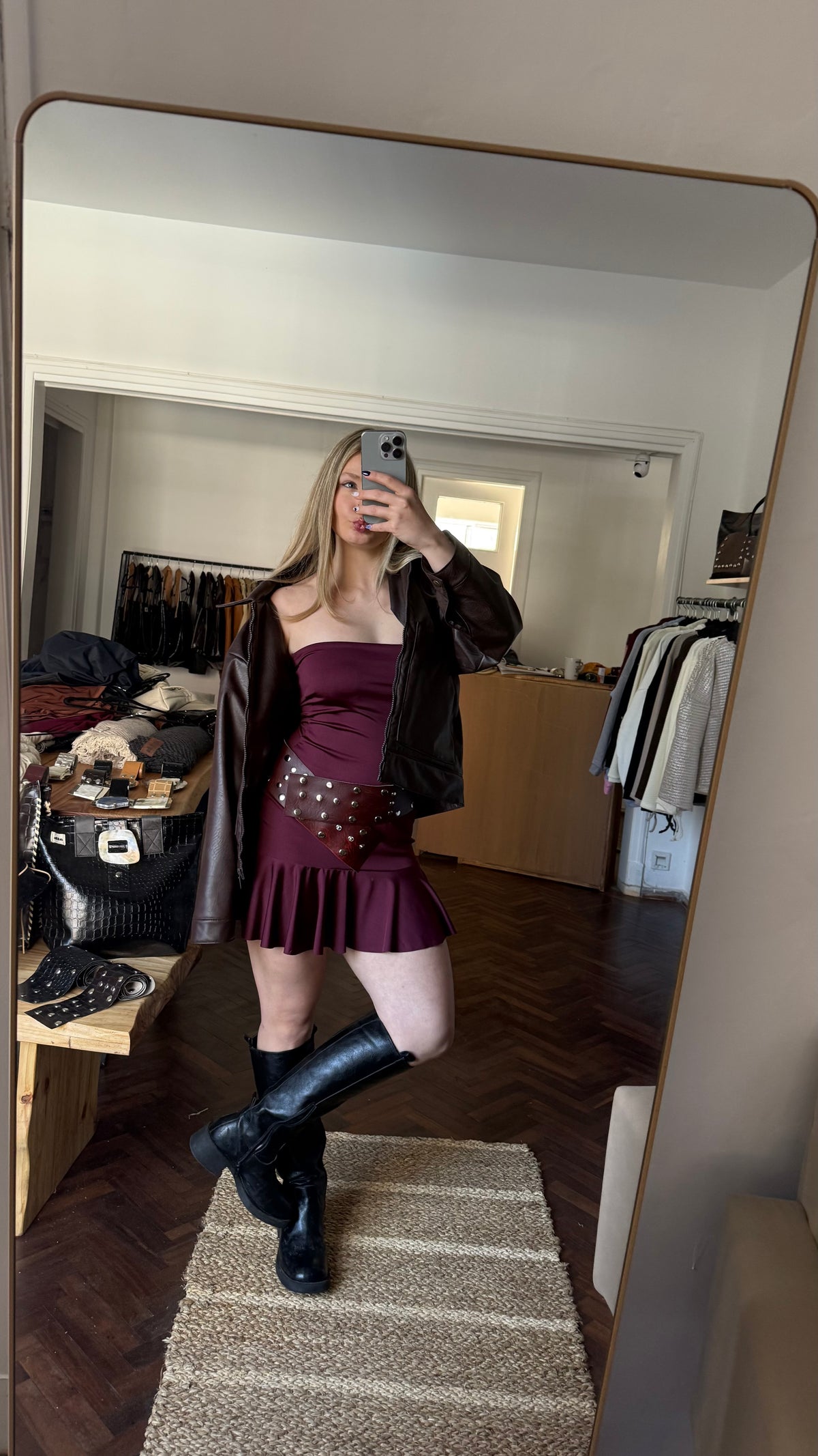 vestido essential bordo