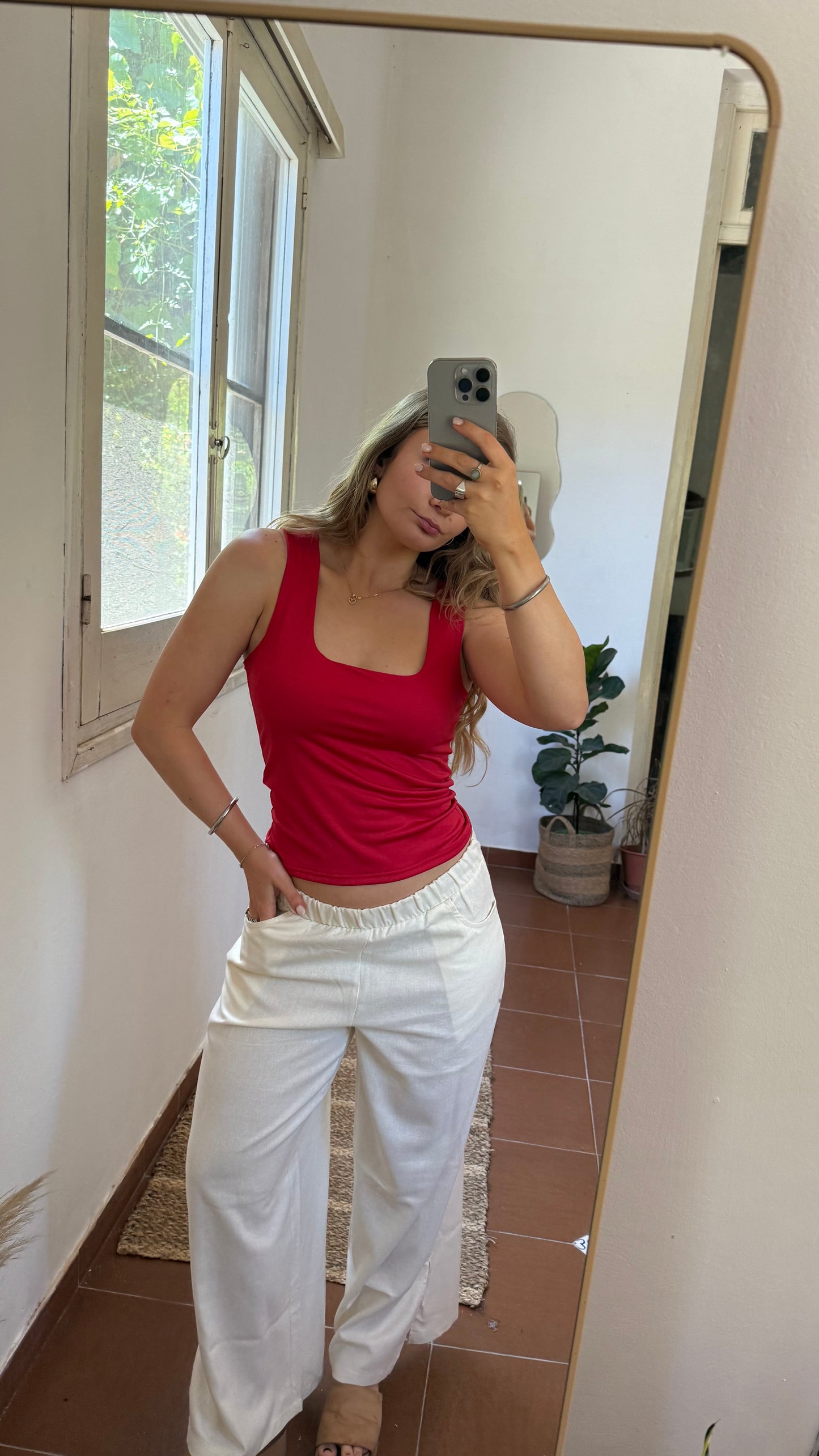 top basico rojo