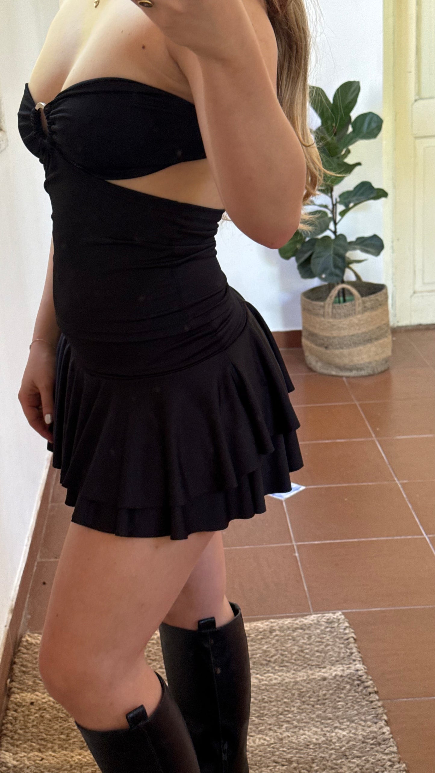 pollera ondas negro