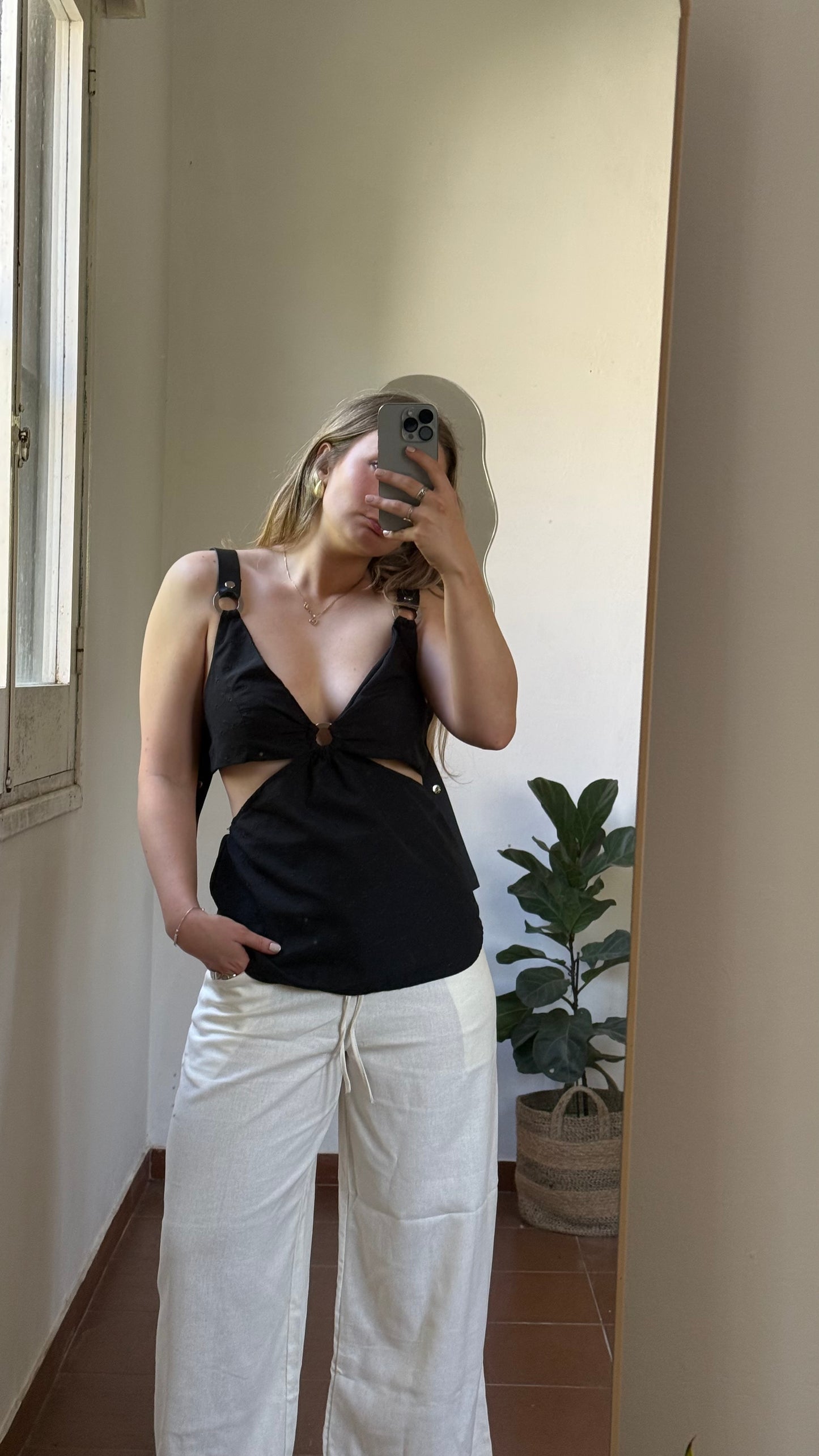 top broderie negro